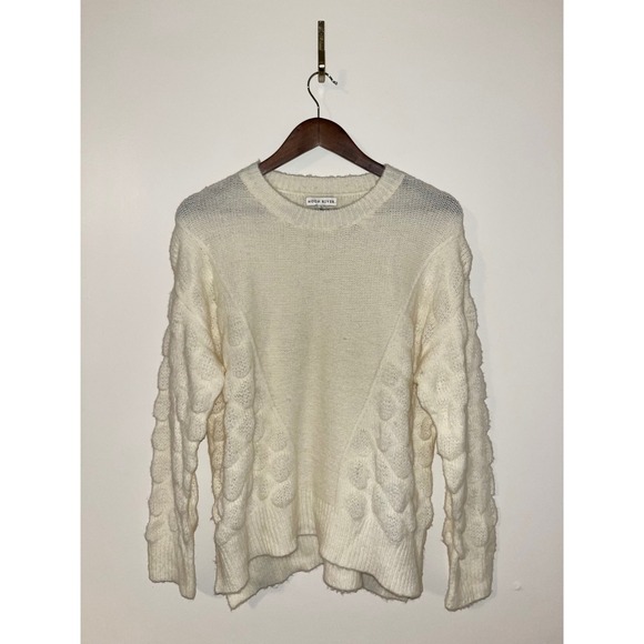 Moon River Sweaters - MOON RIVER Anthropologie Ivory Dotted Texture Knit Crew Neck Sweater Women's | S